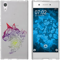 Xperia XA1 Silikon-Hülle Floral Katze M2-5 Case