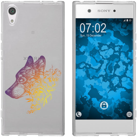 Xperia XA1 Silikon-Hülle Floral Wolf M3-3 Case