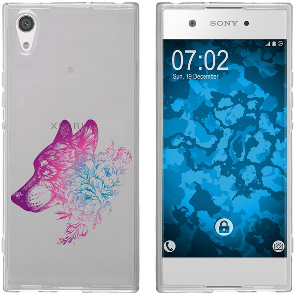 Xperia XA1 Silikon-Hülle Floral Wolf M3-6 Case
