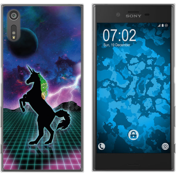 Xperia XZs Silikon-Hülle Retro Wave Einhorn M2 Case