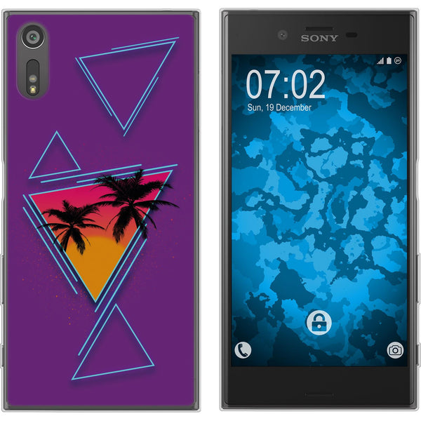 Xperia XZs Silikon-Hülle Retro Wave Palmen M3 Case