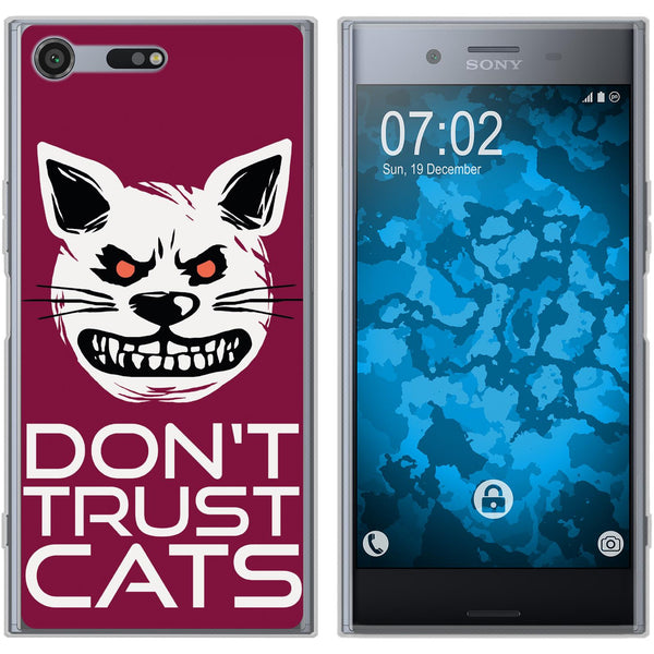 Xperia XZ Premium Silikon-Hülle Crazy Animals Katze M1 Case