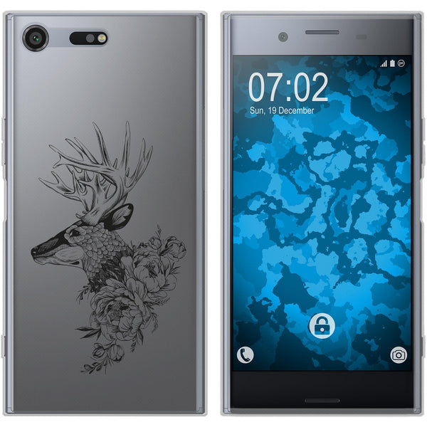 Xperia XZ Premium Silikon-Hülle Floral Hirsch M7-1 Case