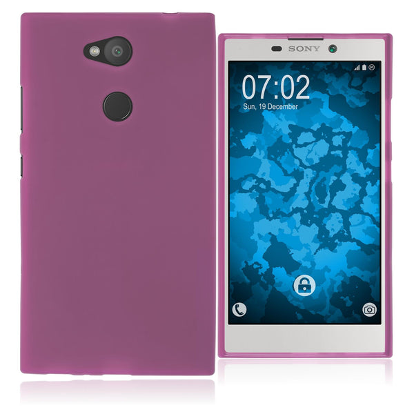 PhoneNatic Case kompatibel mit Sony Xperia L2 - pink Silikon Hülle matt Cover