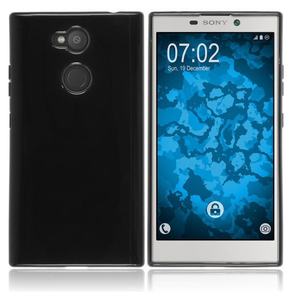PhoneNatic Case kompatibel mit Sony Xperia L2 - schwarz Silikon Hülle transparent Cover