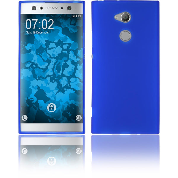PhoneNatic Case kompatibel mit Sony Xperia XA2 Ultra - blau Silikon Hülle matt Cover