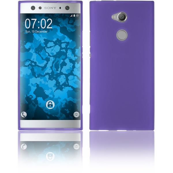 PhoneNatic Case kompatibel mit Sony Xperia XA2 Ultra - lila Silikon Hülle matt Cover