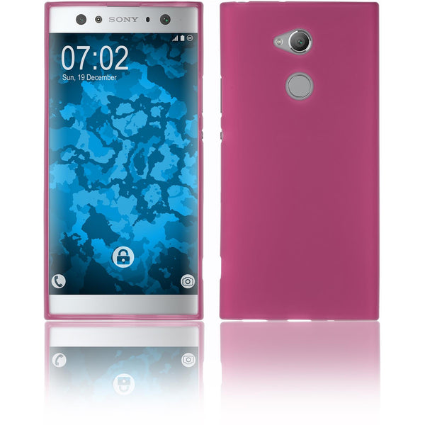 PhoneNatic Case kompatibel mit Sony Xperia XA2 Ultra - pink Silikon Hülle matt Cover