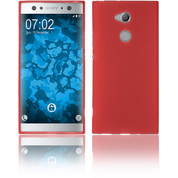 PhoneNatic Case kompatibel mit Sony Xperia XA2 Ultra - rot Silikon Hülle matt Cover
