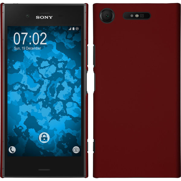 Hardcase für Sony Xperia XZ1 gummiert rot