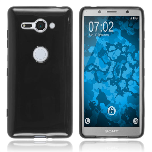 PhoneNatic Case kompatibel mit Sony Xperia XZ2 Compact - schwarz Silikon Hülle  Cover