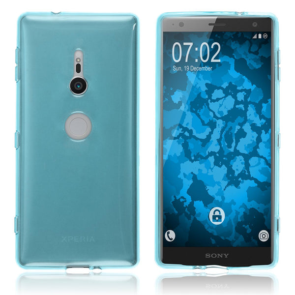 PhoneNatic Case kompatibel mit Sony Xperia XZ2 - türkis Silikon Hülle transparent Cover