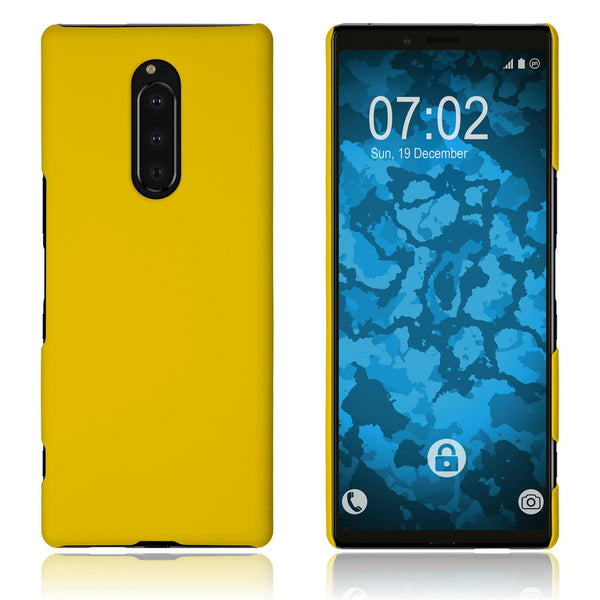 Hardcase für Sony Xperia 1 gummiert gelb