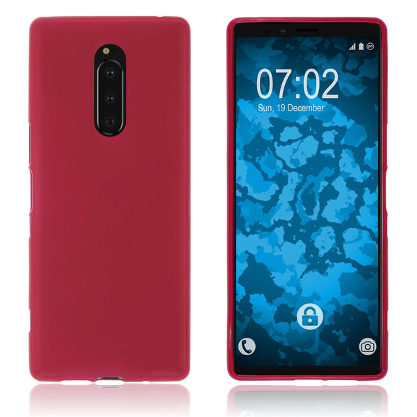 PhoneNatic Case kompatibel mit Sony Xperia 1 - rot Silikon Hülle matt Cover