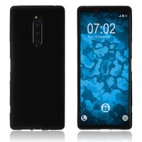 PhoneNatic Case kompatibel mit Sony Xperia 1 - schwarz Silikon Hülle matt Cover