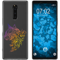 Xperia 1 Silikon-Hülle Floral Katze M2-3 Case