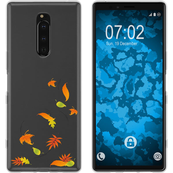 Xperia 1 Silikon-Hülle Herbst Blätter/Leaves M1 Case