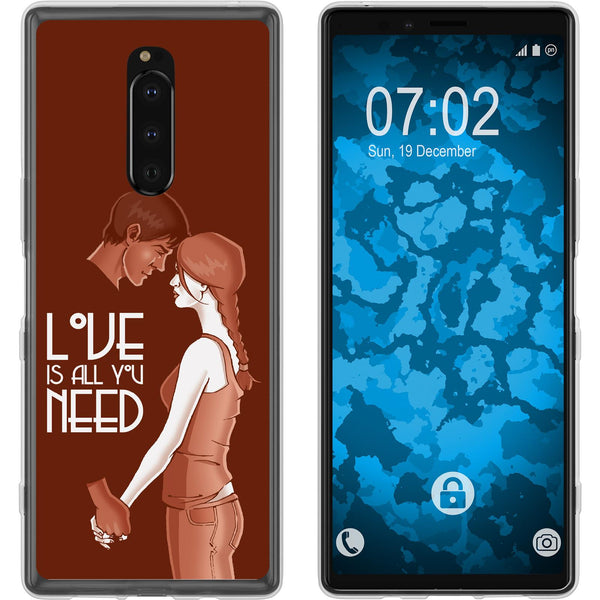 Xperia 1 Silikon-Hülle in Love Beziehung M3 Case