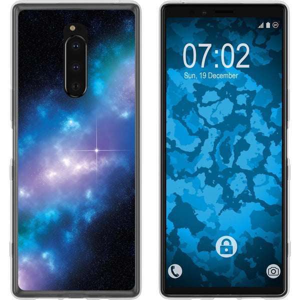 Xperia 1 Silikon-Hülle Space Blue Belt M4 Case