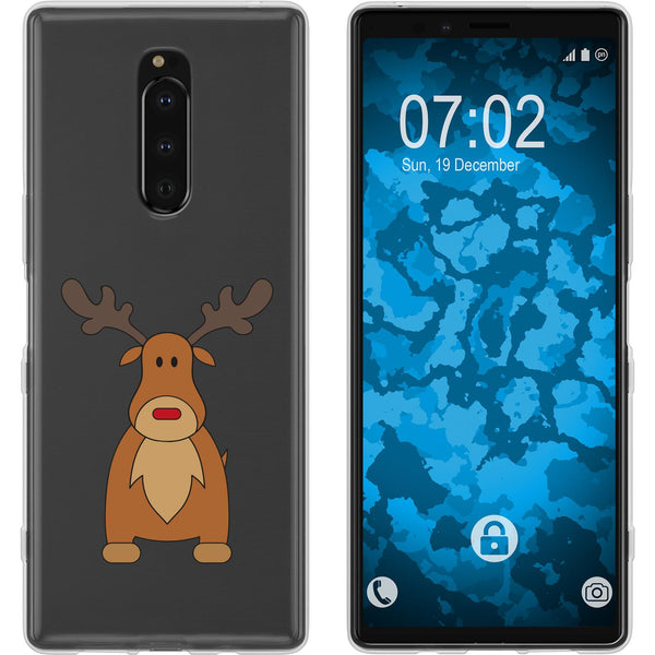 Xperia 1 Silikon-Hülle X Mas Weihnachten Rentier M3 Case