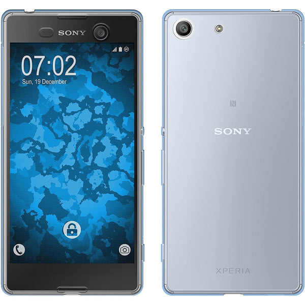 PhoneNatic Case kompatibel mit Sony Xperia M5 - hellblau Silikon Hülle 360∞ Fullbody Cover