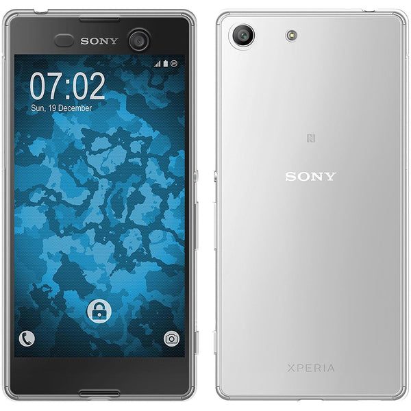 PhoneNatic Case kompatibel mit Sony Xperia M5 - clear Silikon Hülle 360∞ Fullbody Cover
