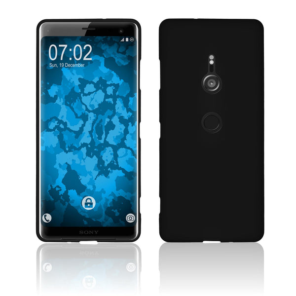 PhoneNatic Case kompatibel mit Sony Xperia XZ3 - schwarz Silikon Hülle matt Cover