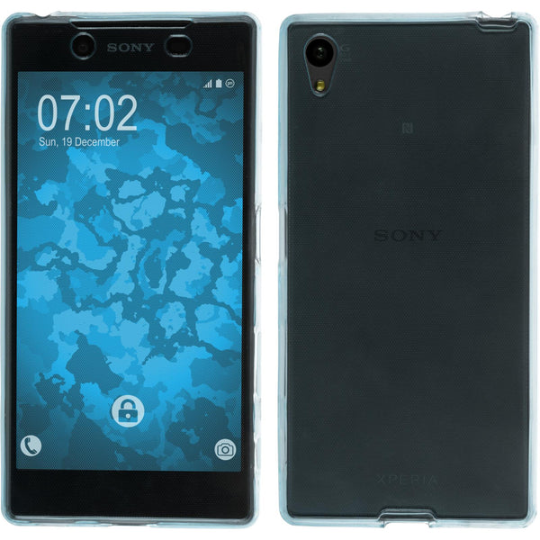 PhoneNatic Case kompatibel mit Sony Xperia Z5 - hellblau Silikon Hülle 360∞ Fullbody Cover