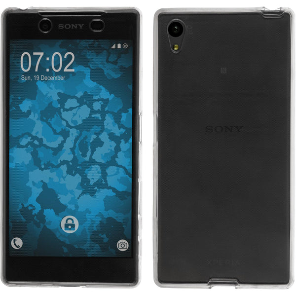 PhoneNatic Case kompatibel mit Sony Xperia Z5 - grau Silikon Hülle 360∞ Fullbody Cover