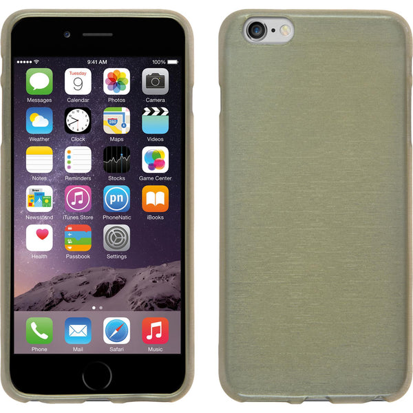 PhoneNatic Case kompatibel mit Apple iPhone 6 Plus / 6s Plus - gold Silikon Hülle brushed + 2 Schutzfolien