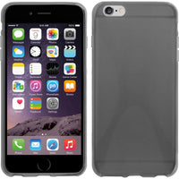 PhoneNatic Case kompatibel mit Apple iPhone 6 Plus / 6s Plus - grau Silikon Hülle X-Style + 2 Schutzfolien