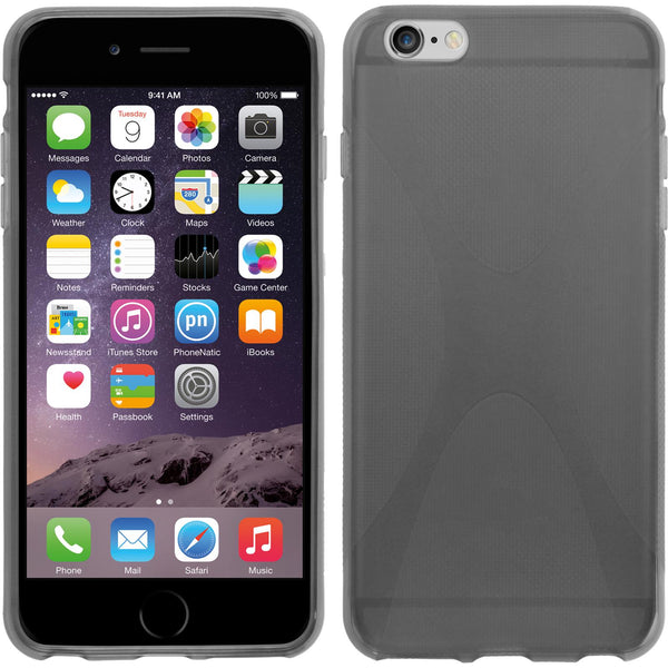 PhoneNatic Case kompatibel mit Apple iPhone 6s / 6 - grau Silikon Hülle X-Style + 2 Schutzfolien