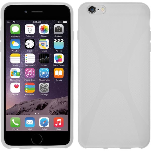 PhoneNatic Case kompatibel mit Apple iPhone 6 Plus / 6s Plus - weiß Silikon Hülle X-Style + 2 Schutzfolien