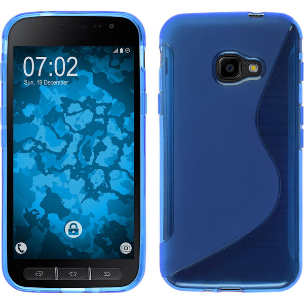 PhoneNatic Case kompatibel mit Samsung Galaxy Xcover 4 / 4s - blau Silikon Hülle S-Style Cover
