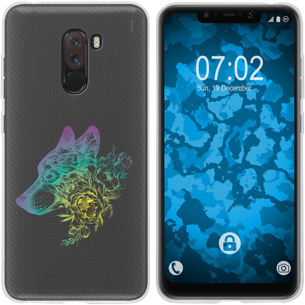 Pocophone F1 Silikon-Hülle Floral Wolf M3-4 Case