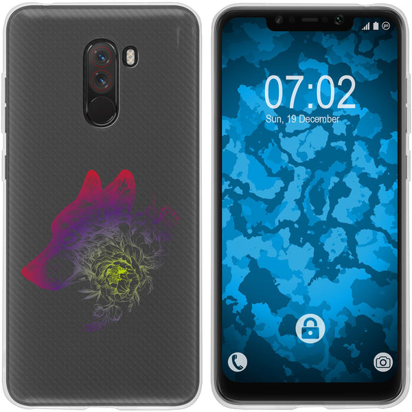 Pocophone F1 Silikon-Hülle Floral Wolf M3-5 Case