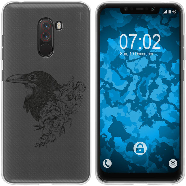 Pocophone F1 Silikon-Hülle Floral Rabe M4-1 Case