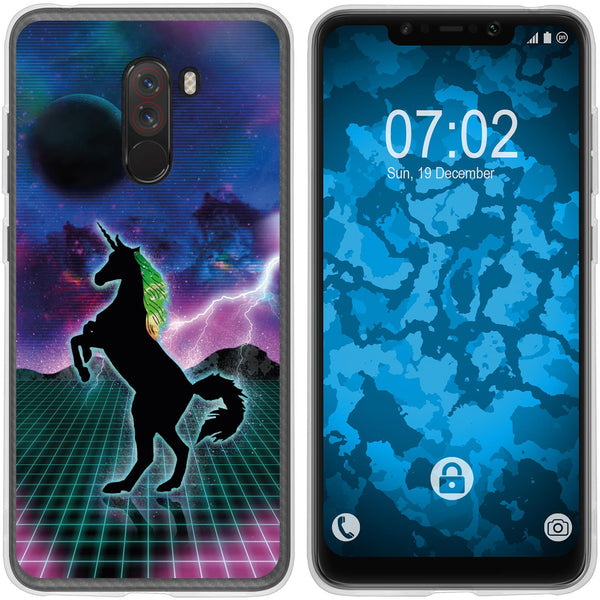 Pocophone F1 Silikon-Hülle Retro Wave Einhorn M2 Case