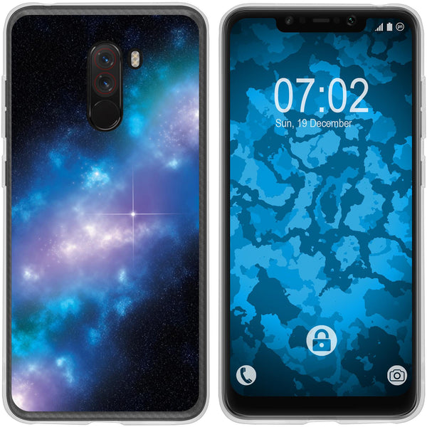 Pocophone F1 Silikon-Hülle Space Blue Belt M4 Case