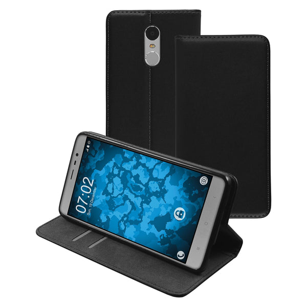 Kunst-Lederhülle für Xiaomi Redmi Note 3 Book-Case schwarz C