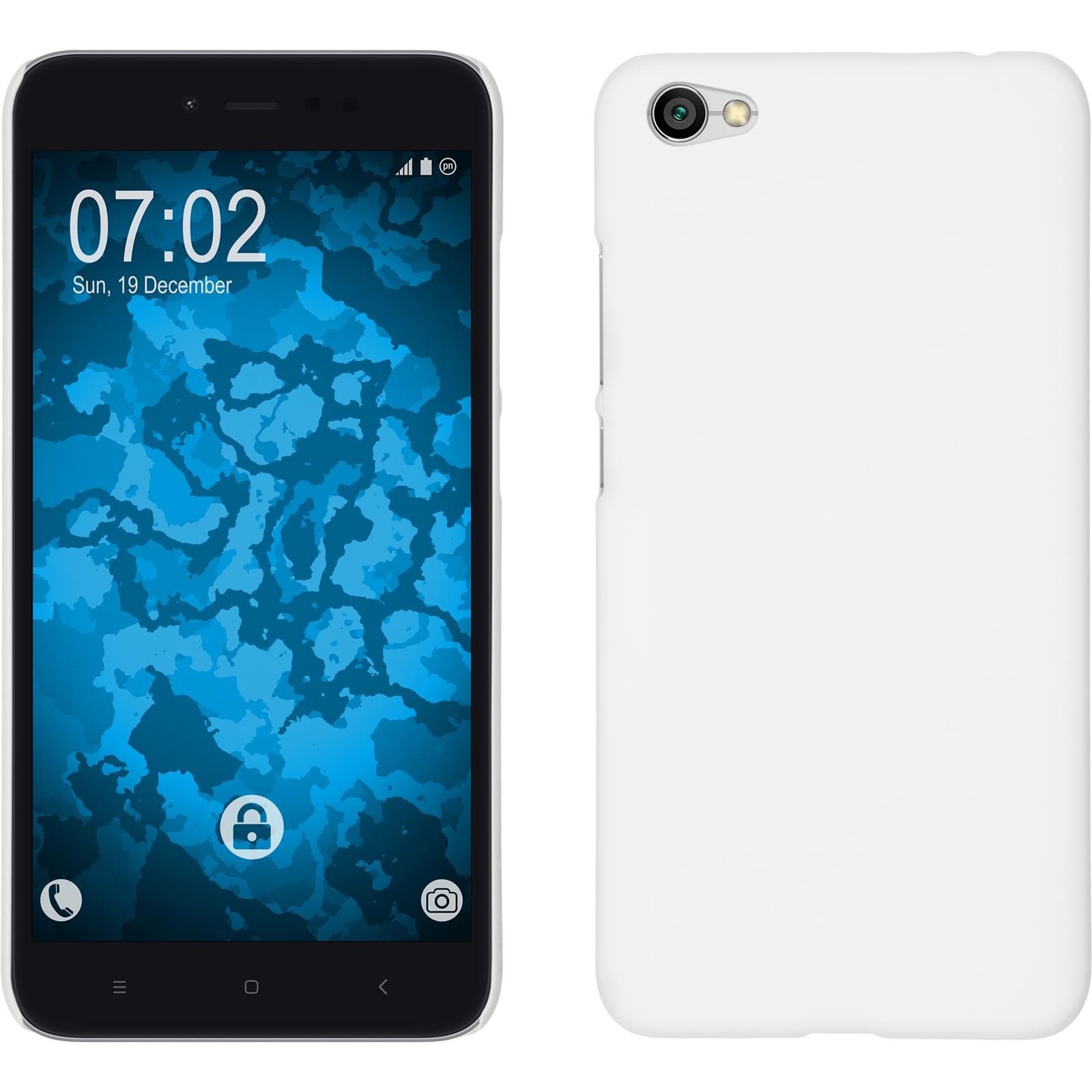 Hardcase für Xiaomi Redmi Y1 Lite gummiert weiﬂ