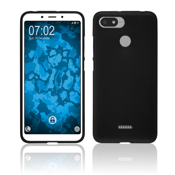 PhoneNatic Case kompatibel mit Xiaomi Redmi 6/6A - schwarz Silikon Hülle matt Cover