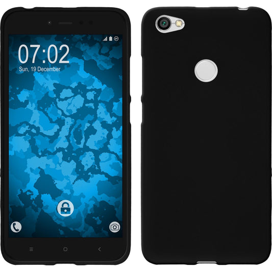 PhoneNatic Case kompatibel mit Xiaomi Redmi Note 5A - schwarz Silikon Hülle matt Cover