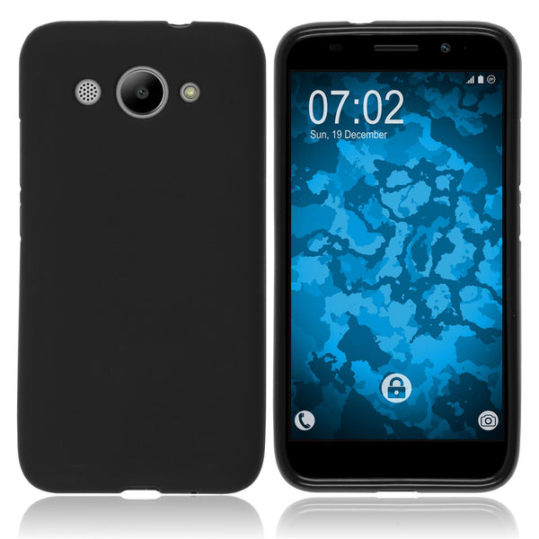 PhoneNatic Case kompatibel mit Huawei Y3 (2018) - schwarz Silikon Hülle matt Cover