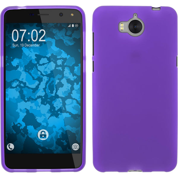 PhoneNatic Case kompatibel mit Huawei Y5 2017 - lila Silikon Hülle matt + 2 Schutzfolien
