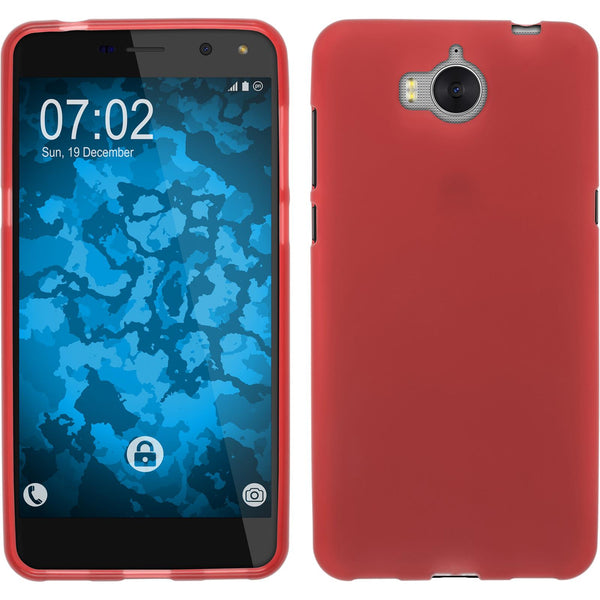 PhoneNatic Case kompatibel mit Huawei Y5 2017 - rot Silikon Hülle matt + 2 Schutzfolien