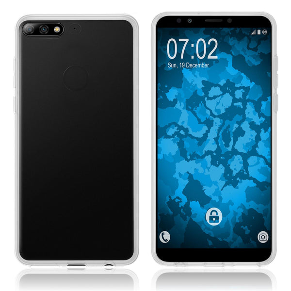PhoneNatic Case kompatibel mit Huawei Y7 Pro (2018) - Crystal Clear Silikon Hülle transparent Cover