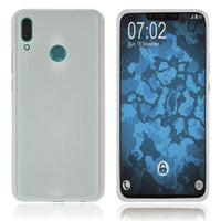PhoneNatic Case kompatibel mit Huawei Y9 (2019) - transparent-weiß Silikon Hülle matt Cover